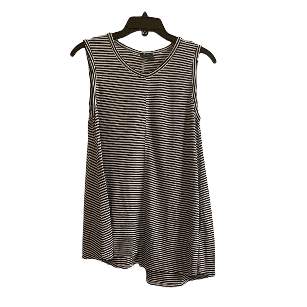 LEFT OF CENTER (Anthropologie) Navy and White Striped Sleeveless Tank Top